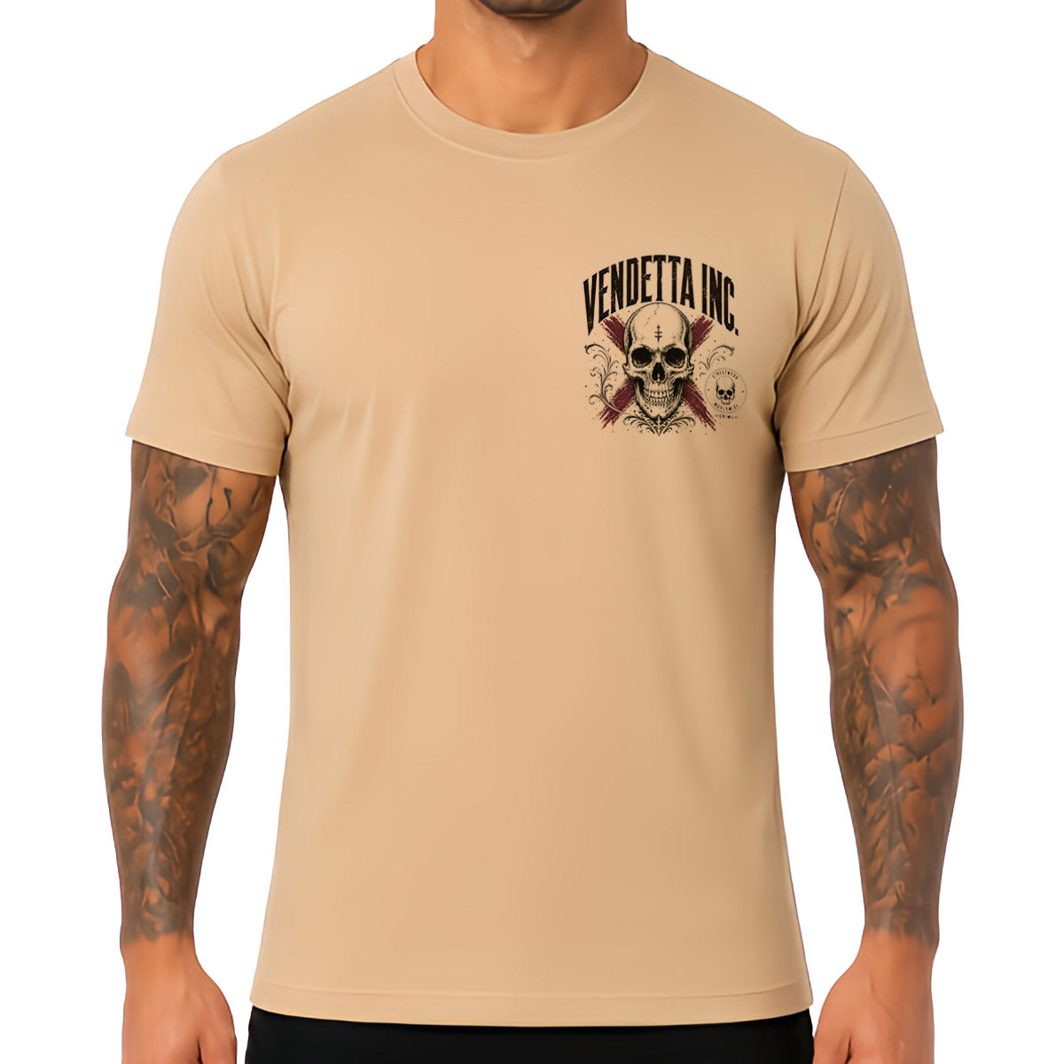 Vendetta Inc. Shirt Skull Syndicate beige
