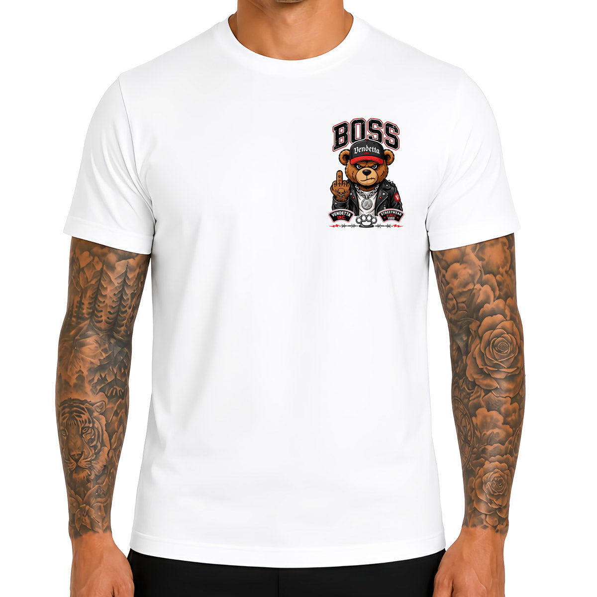 Vendetta Inc. Herren Shirt Boss Teddy weiß