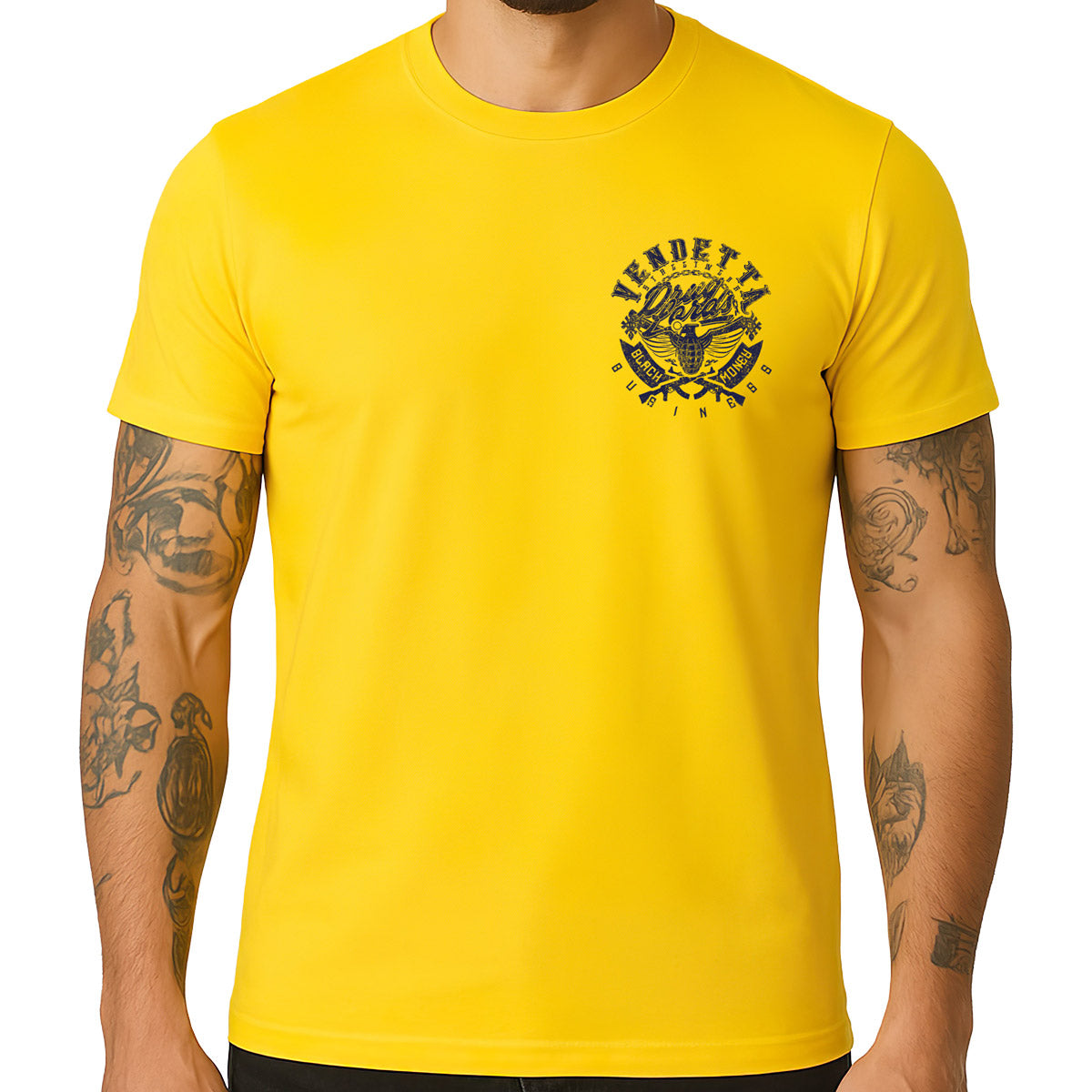 Vendetta Inc. Shirt Black Money gelb VD-1624