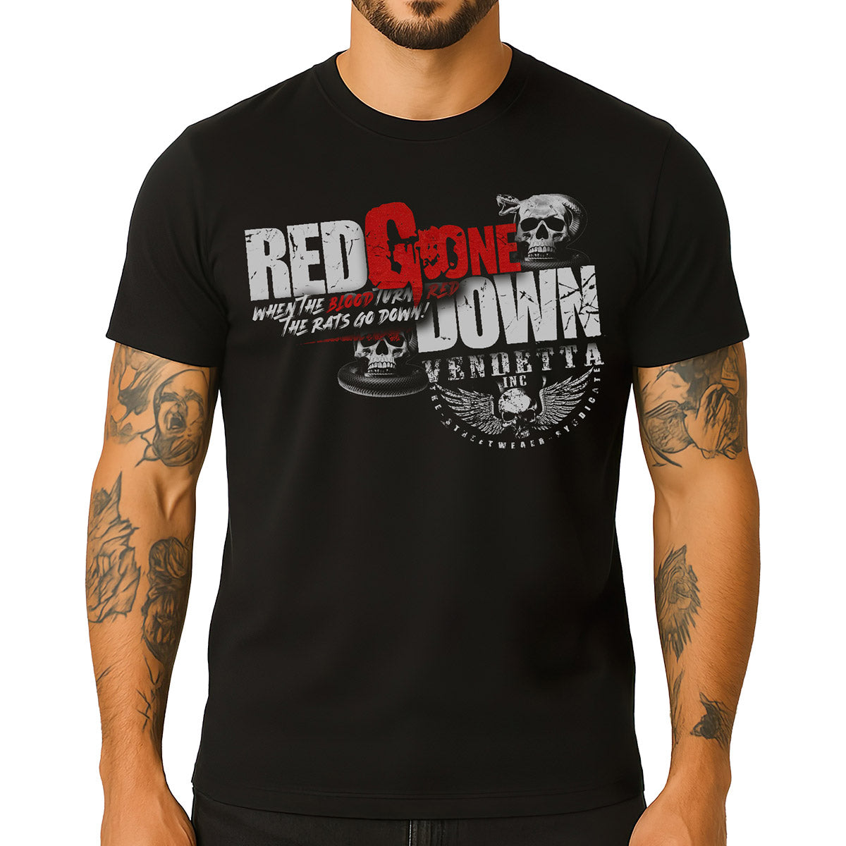 Vendetta Inc. Shirt Red Gone Down schwarz VD-1596