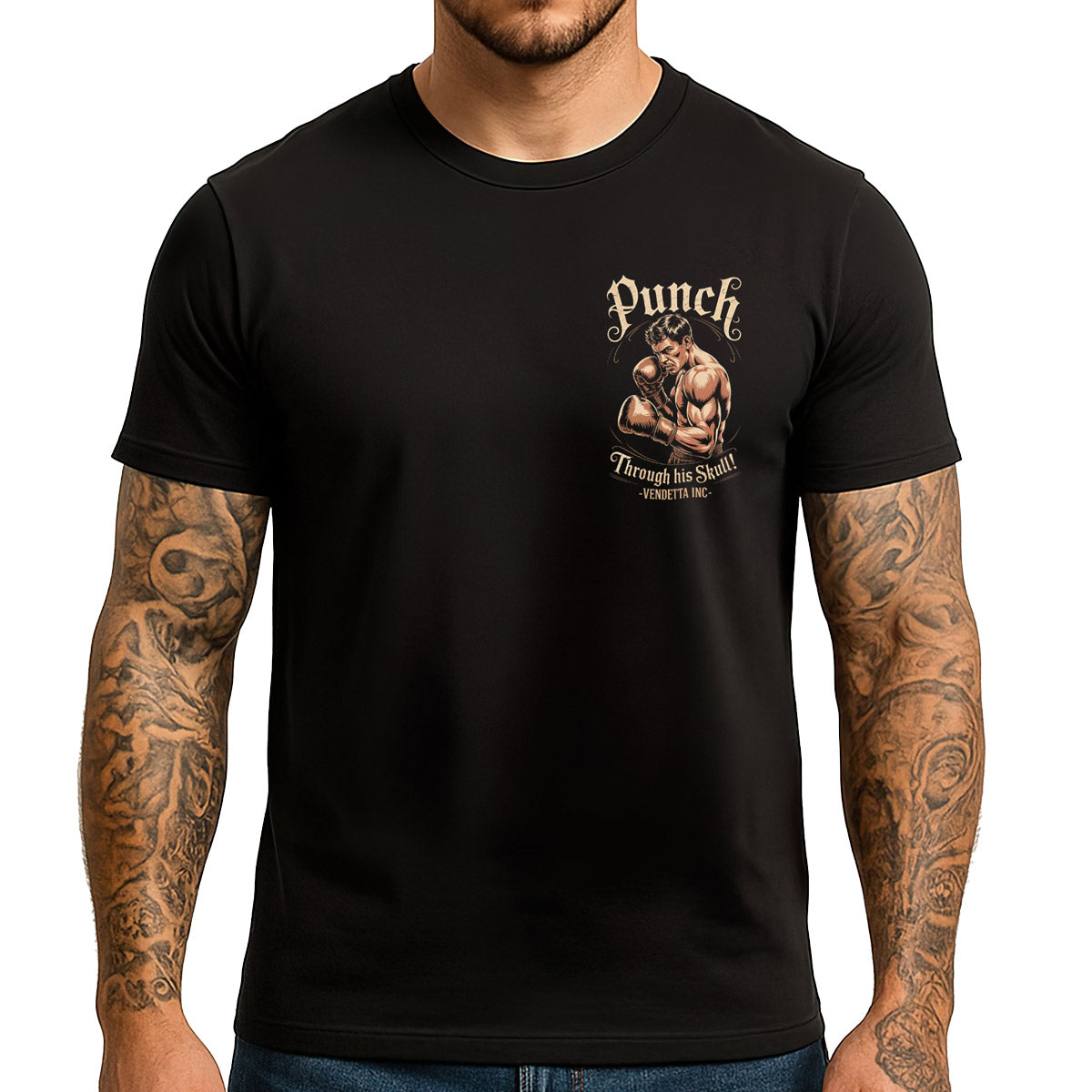 Vendetta Inc. Shirt Punch Skull schwarz VD-1630