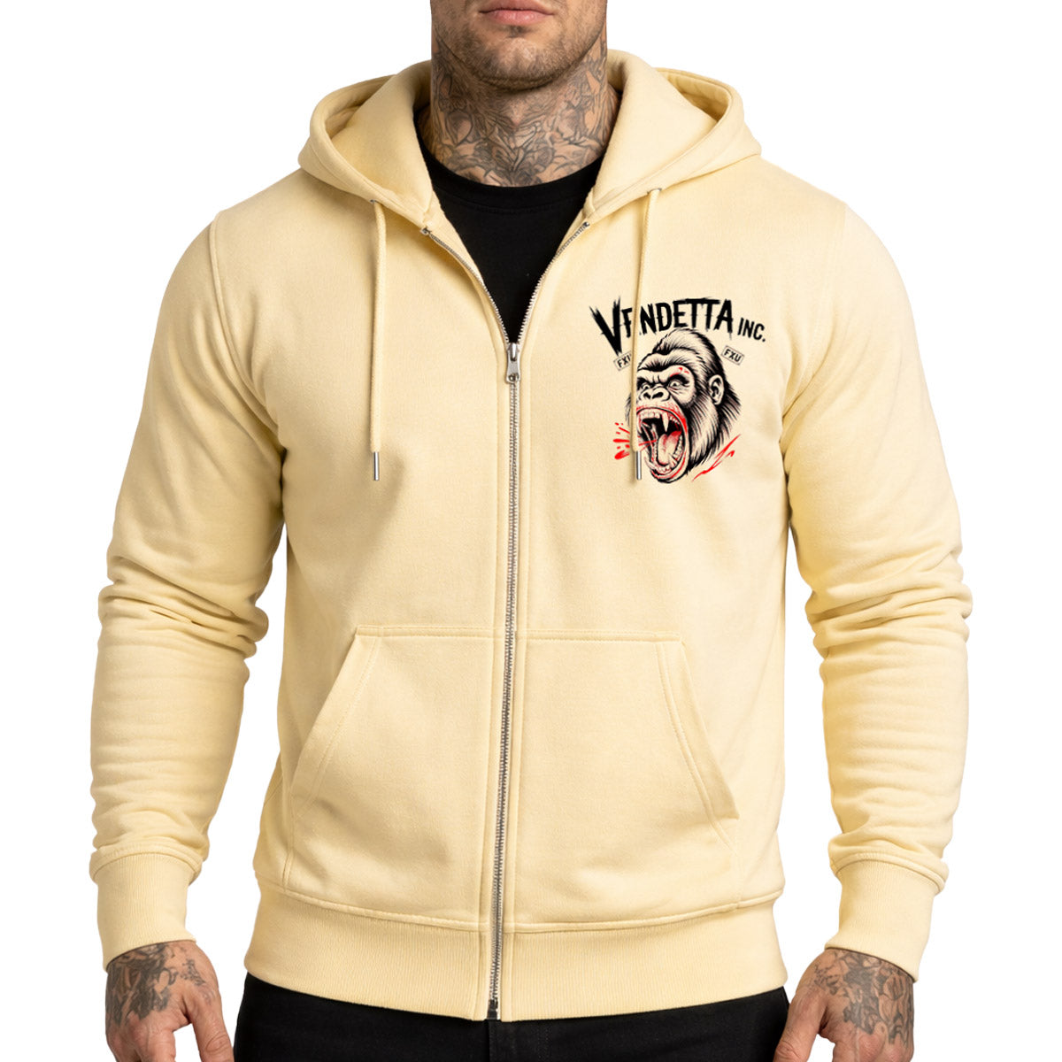 Vendetta Inc. Sweatjacke Raging Apes soft yellow