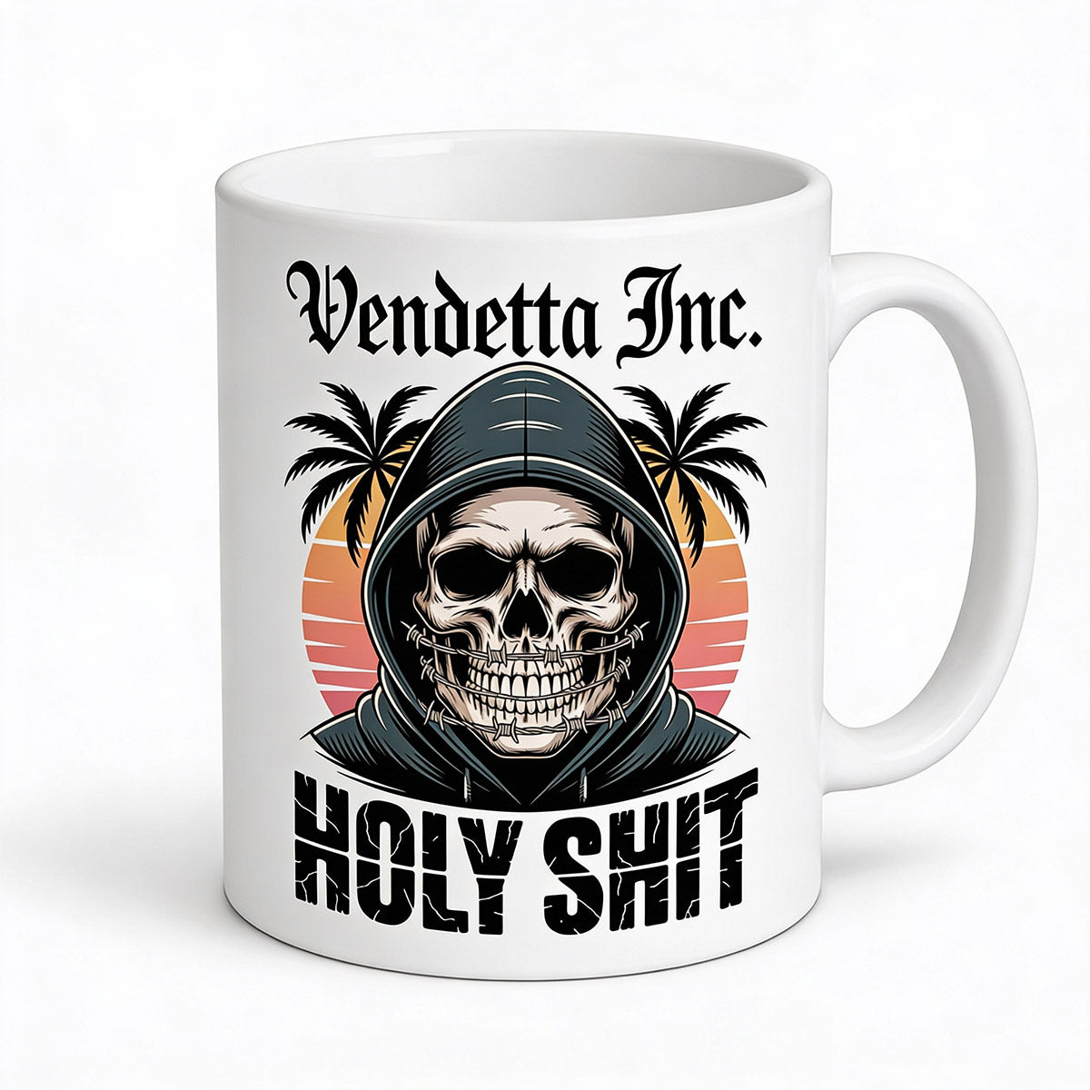 Vendetta Inc. Print Tasse – Holy Shit Skull Mug