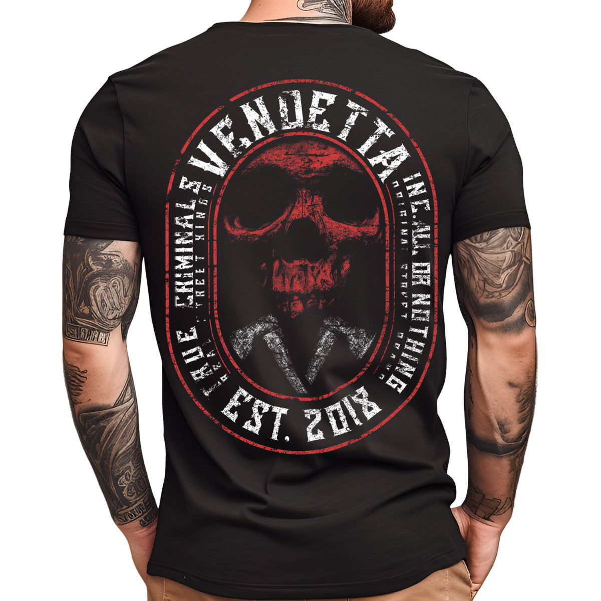 Vendetta Inc. Herren Shirt Skull Crime schwarz VD-1314