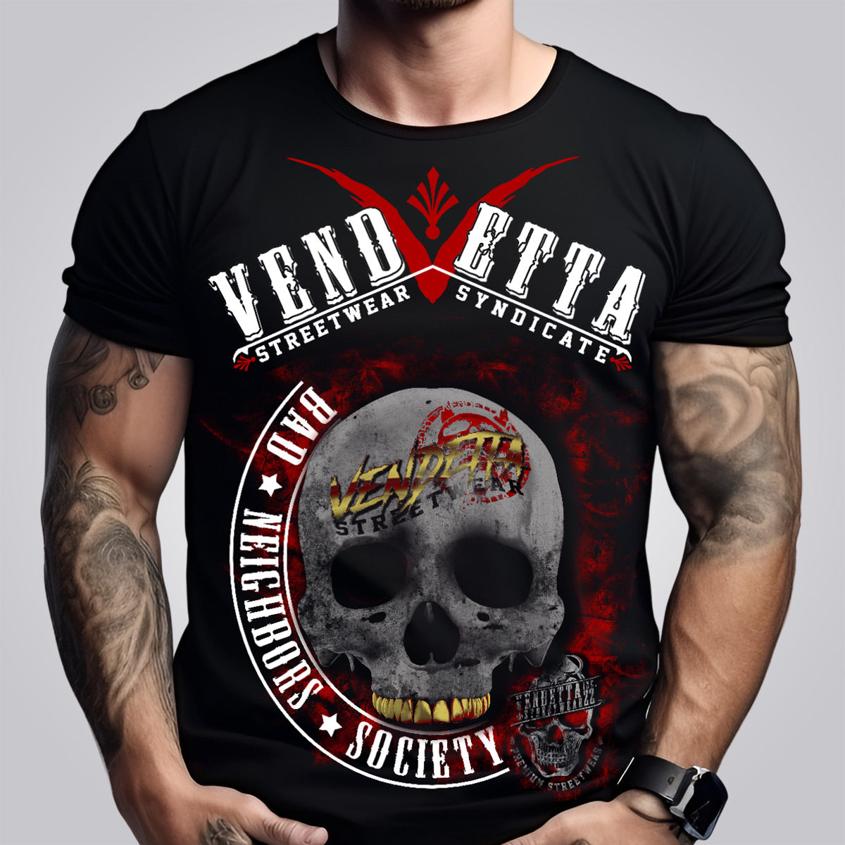 Vendetta Inc. Shirt Society schwarz VD-1329