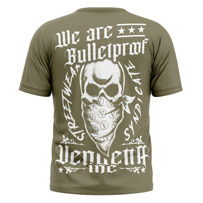 Vendetta Inc. Shirt army green V Skull VD-1410