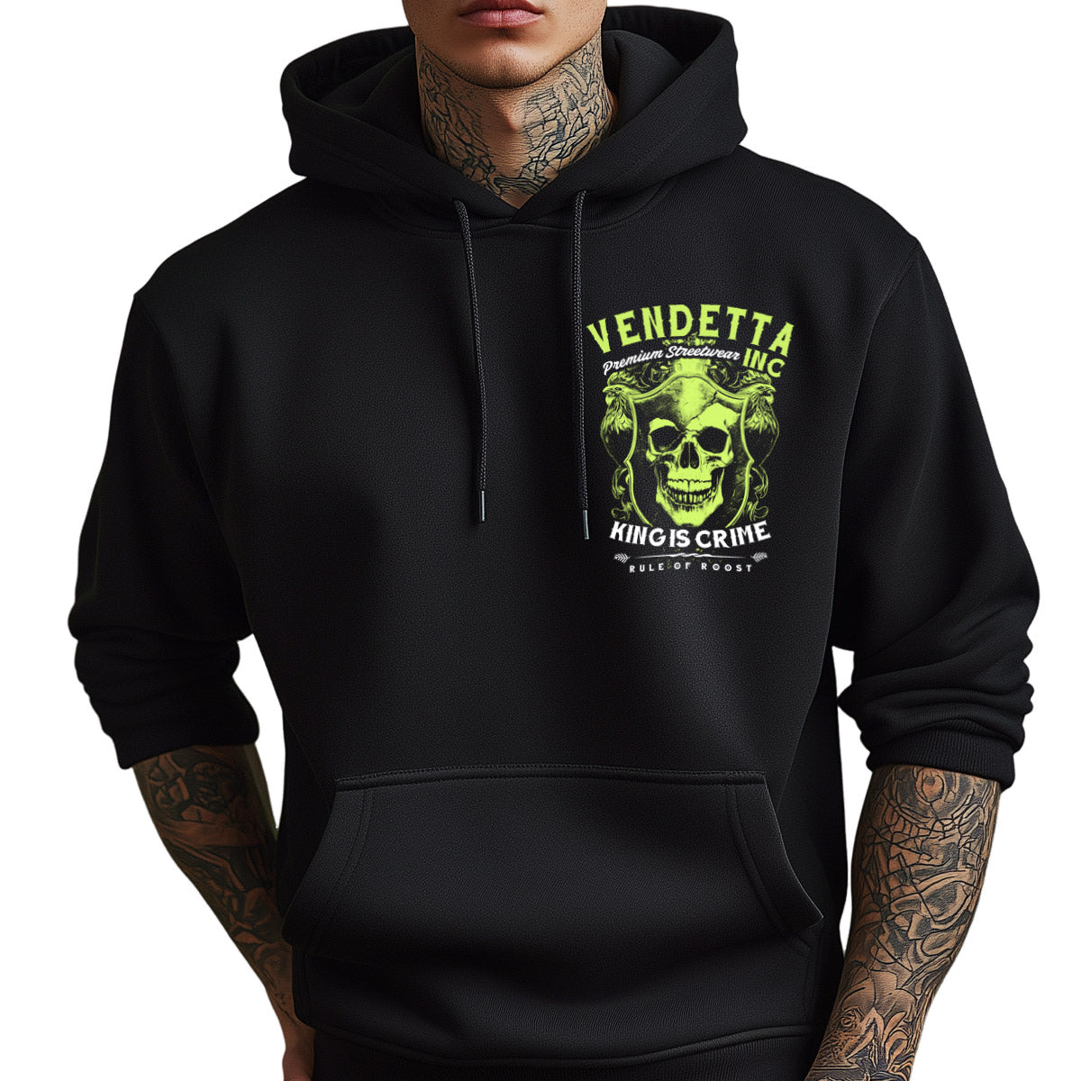 Vendetta Inc. Sweatshirt Skull King schwarz VD-4057
