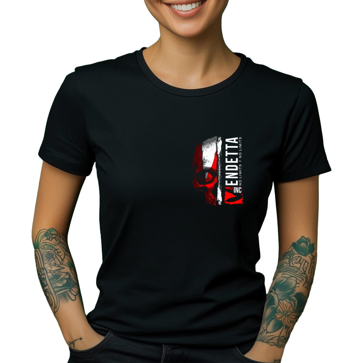 Vendetta Inc. Shirt Blood Skull schwarz VD-0044