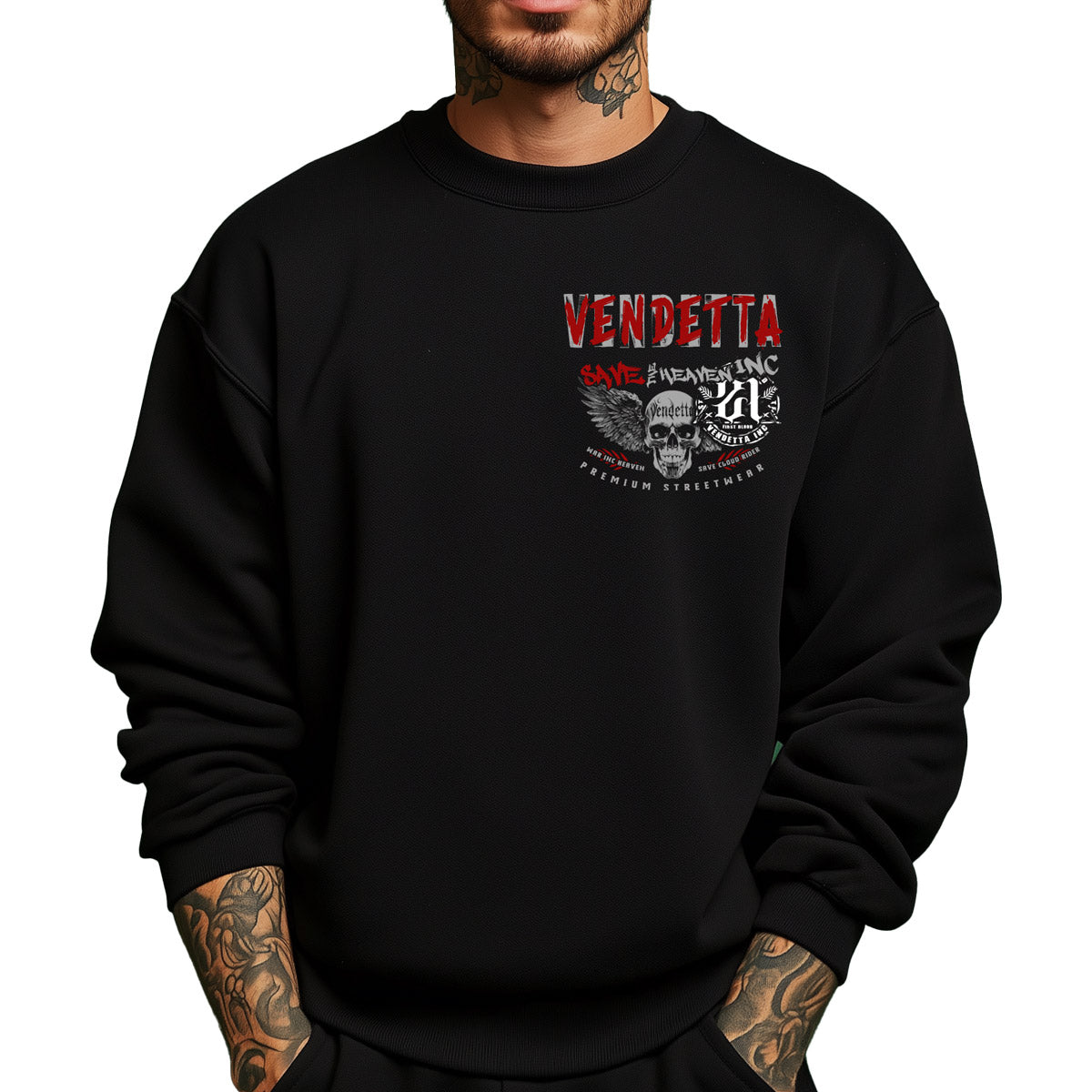 Vendetta Inc. Sweatshirt Save The Haeven schwarz VD-4068