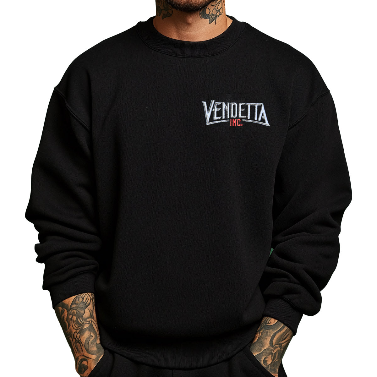 Vendetta Inc. Sweatshirt Logo Stick schwarz VD-4089