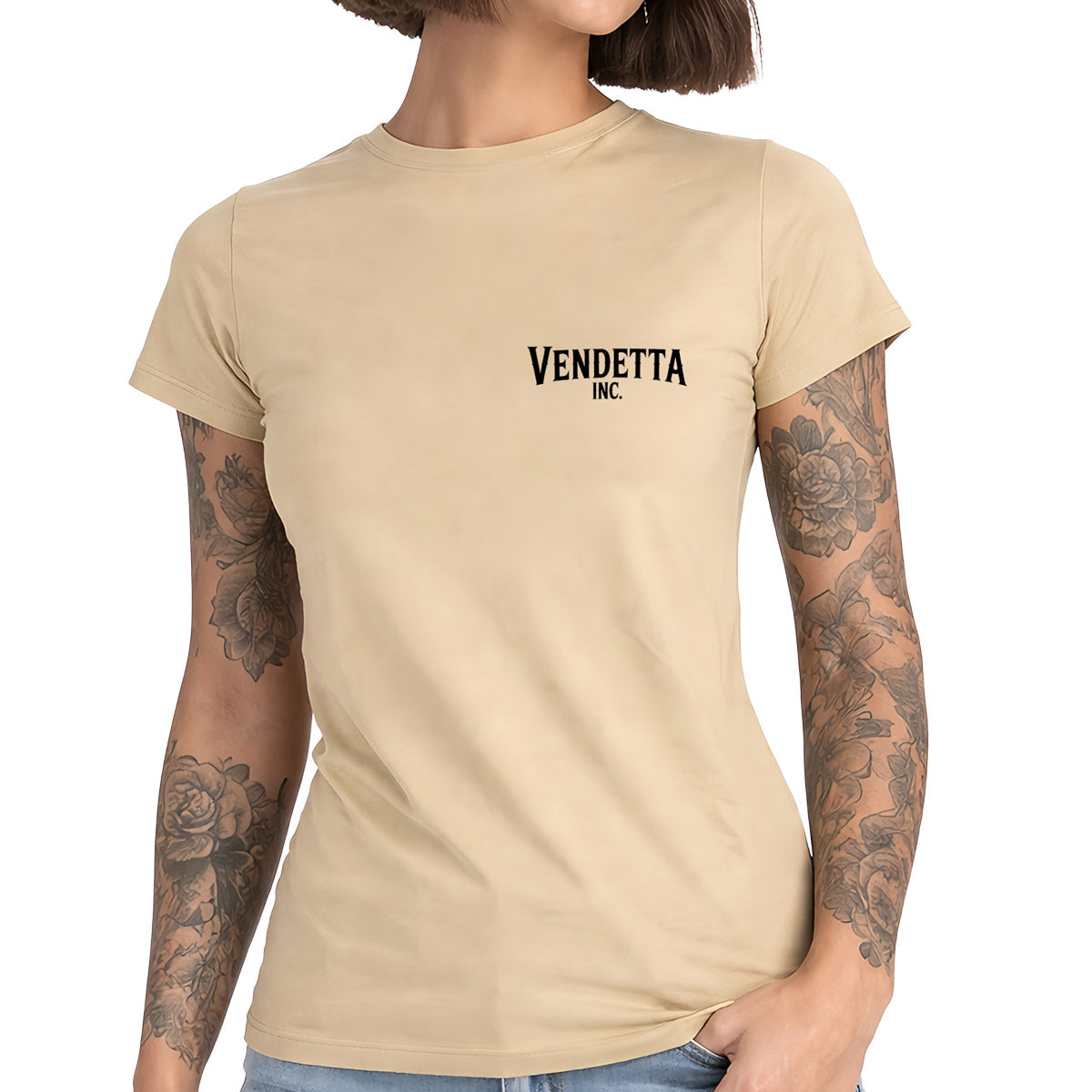 Vendetta Inc. Frauen Shirt Heaven Can Wait sand