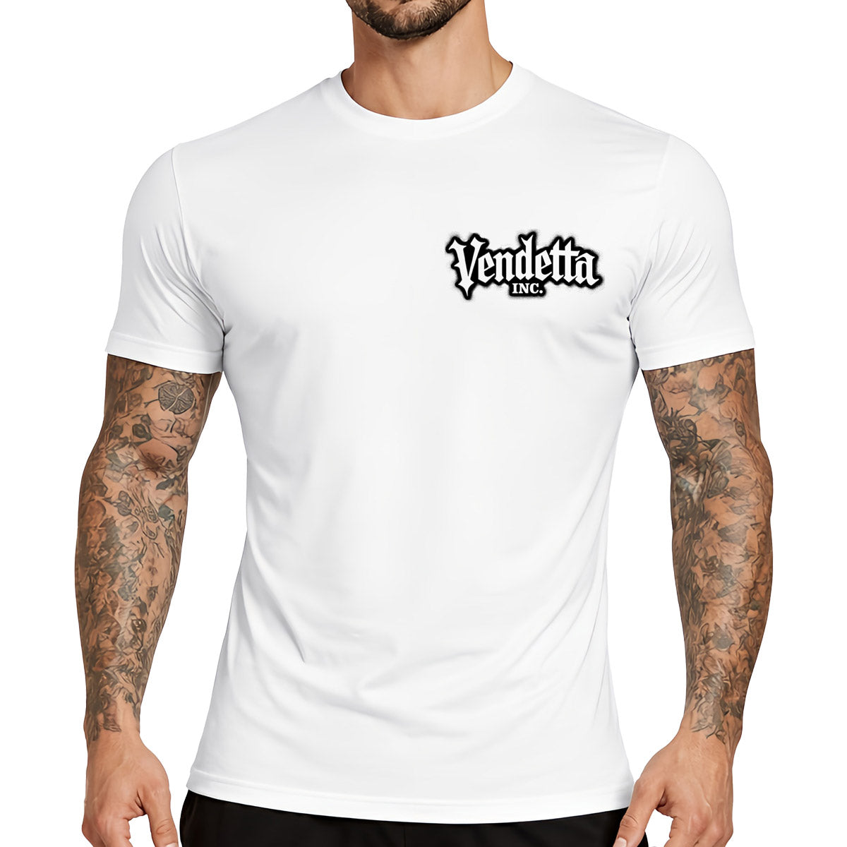 Vendetta Inc. Maglietta Uomo Hater 1063 – Bianca, Girocollo, 100% Cotone, Taglia XXL