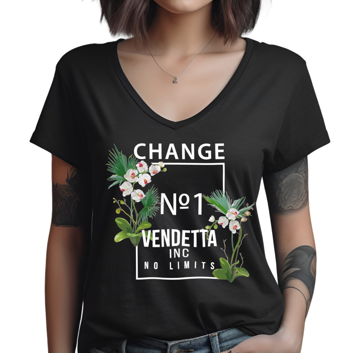 Vendetta Inc. Shirt V-Ausschnitt Change schwarz