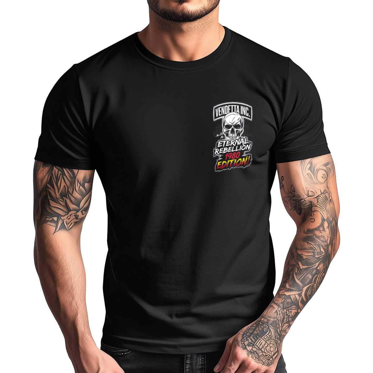 Vendetta Inc. Shirt Skull Rebel schwarz VD-1531