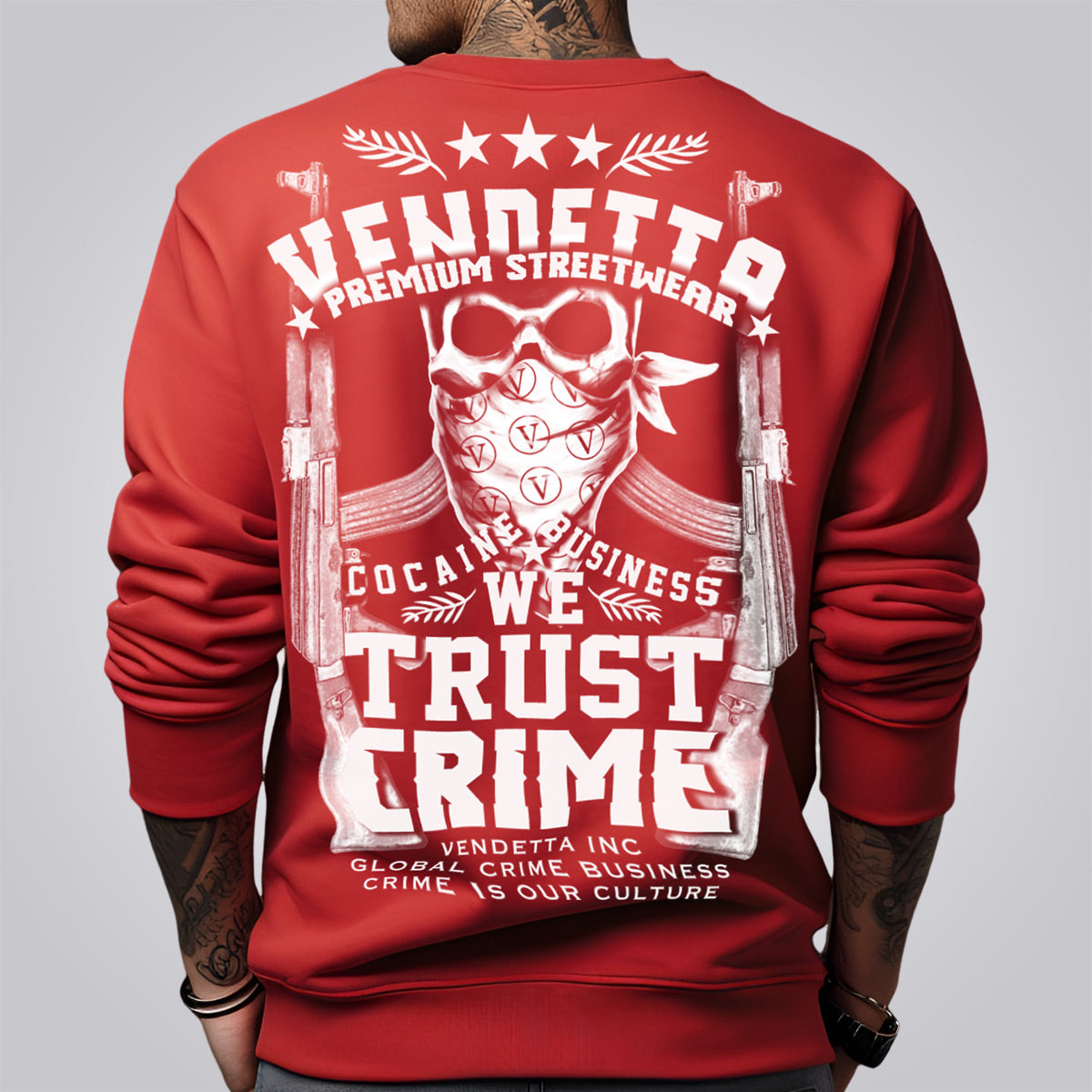 Vendetta Inc. Sweatshirt rot We Trust VD-4053