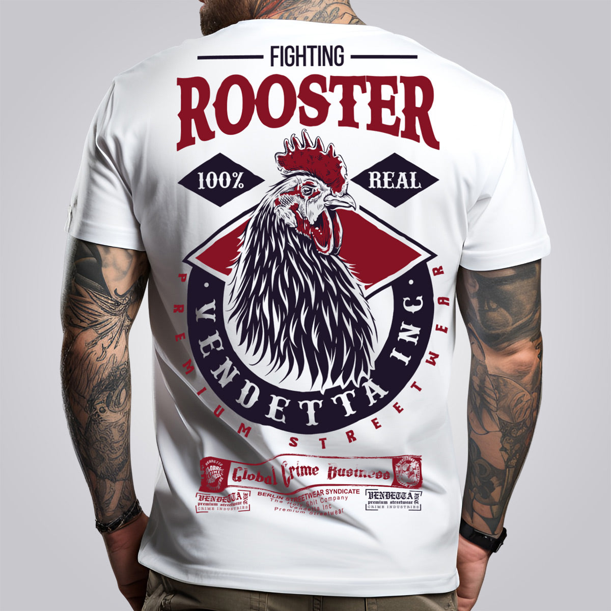 Vendetta Inc. Shirt Rooster weiß