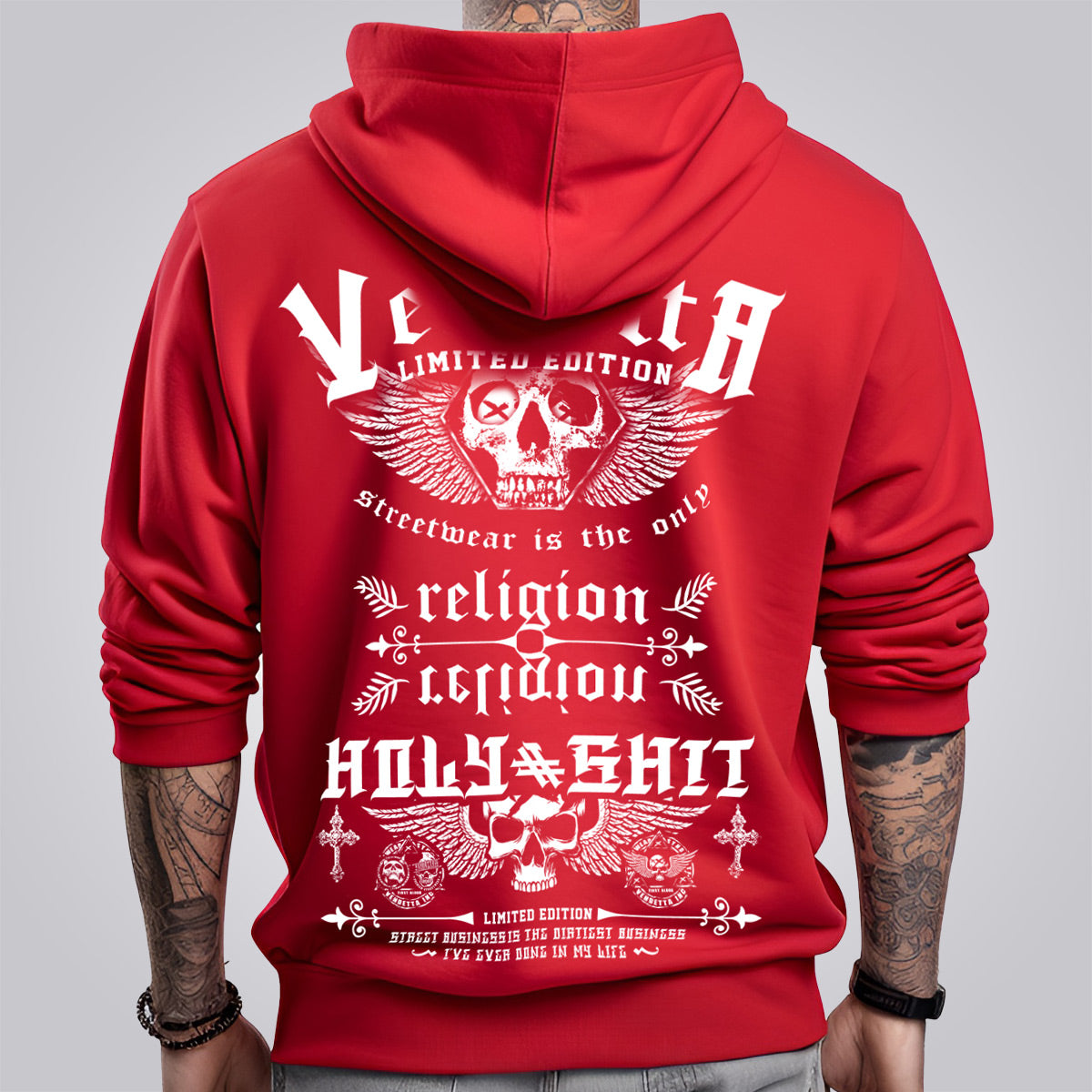 Vendetta Inc. Herren Hoodie Religion rot VD-4045