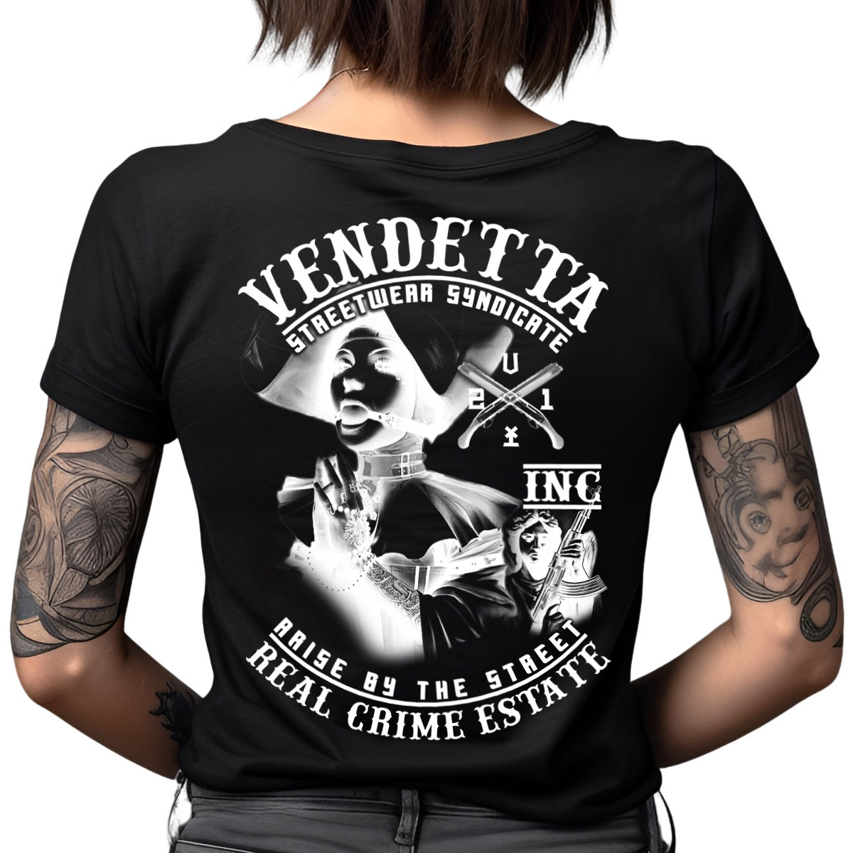 Vendetta Inc. Shirt V-neck Estate black