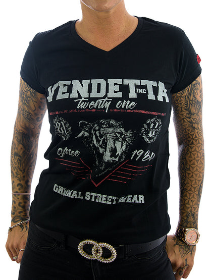 Vendetta Inc. Damen Shirt Tiger schwarz 0021