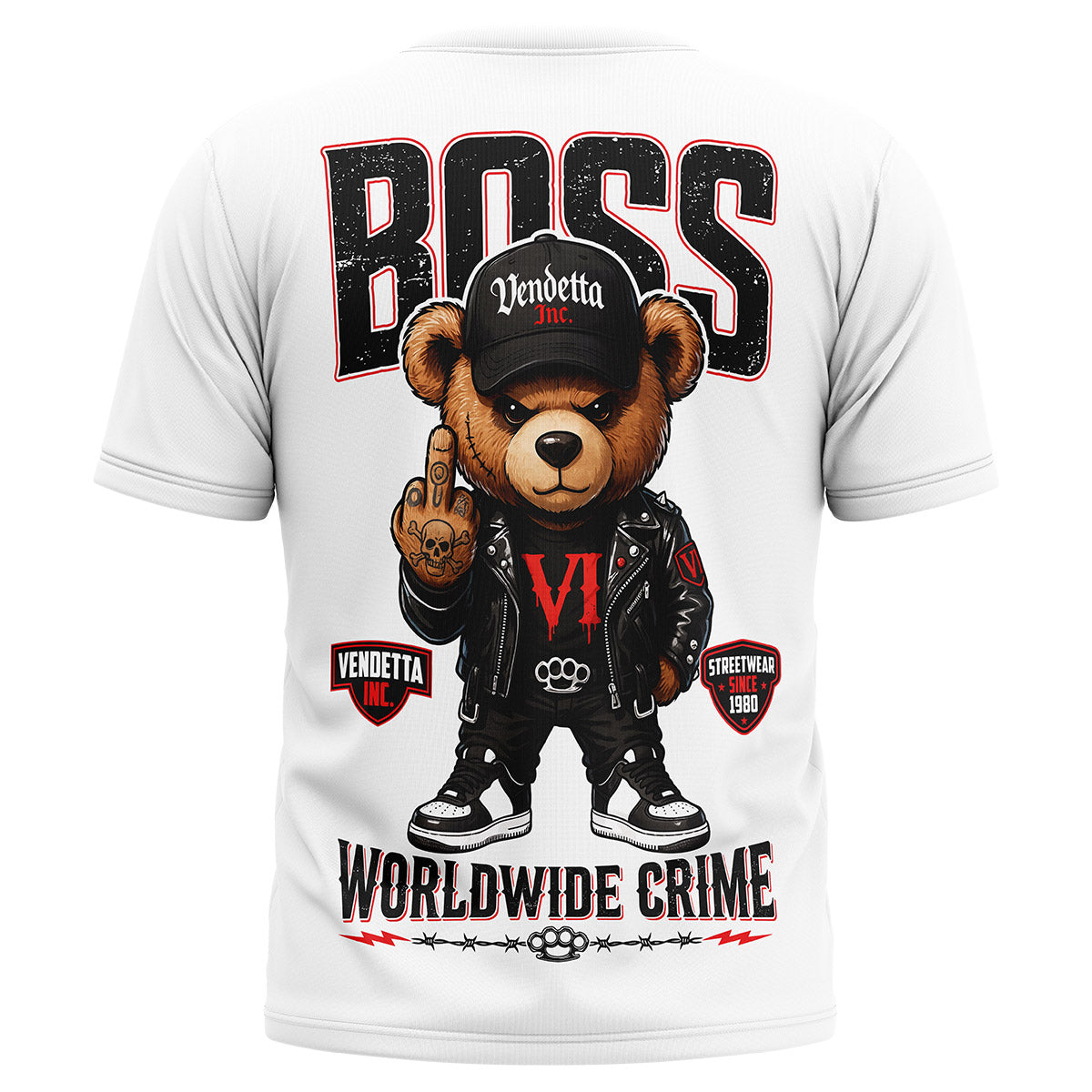 Vendetta Inc. Herren Shirt Boss Teddy weiß