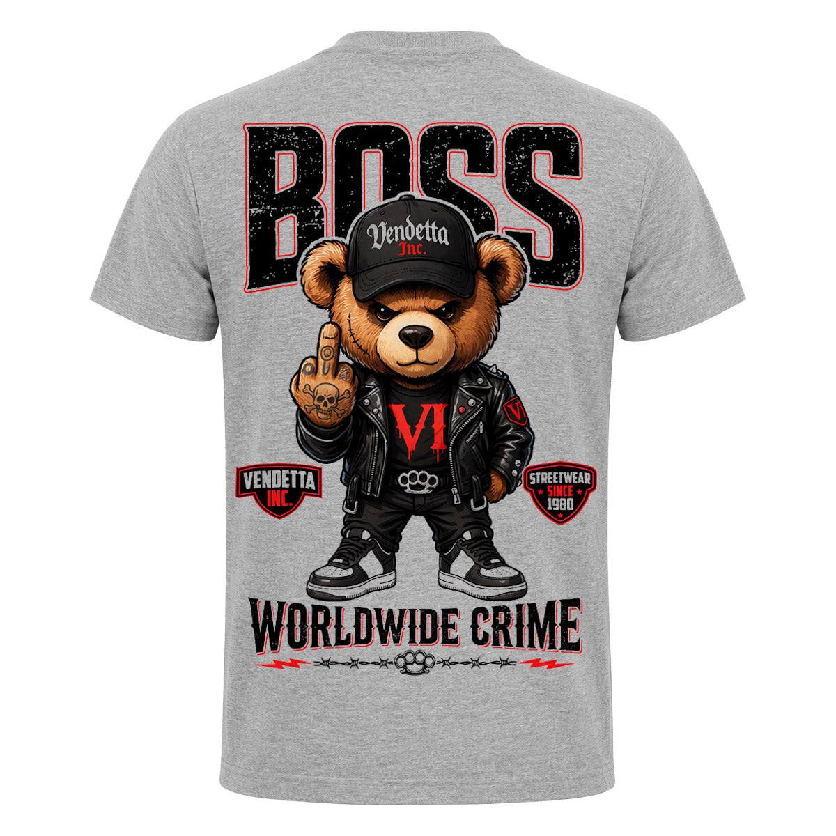Vendetta Inc. Herren Shirt Boss Teddy grau