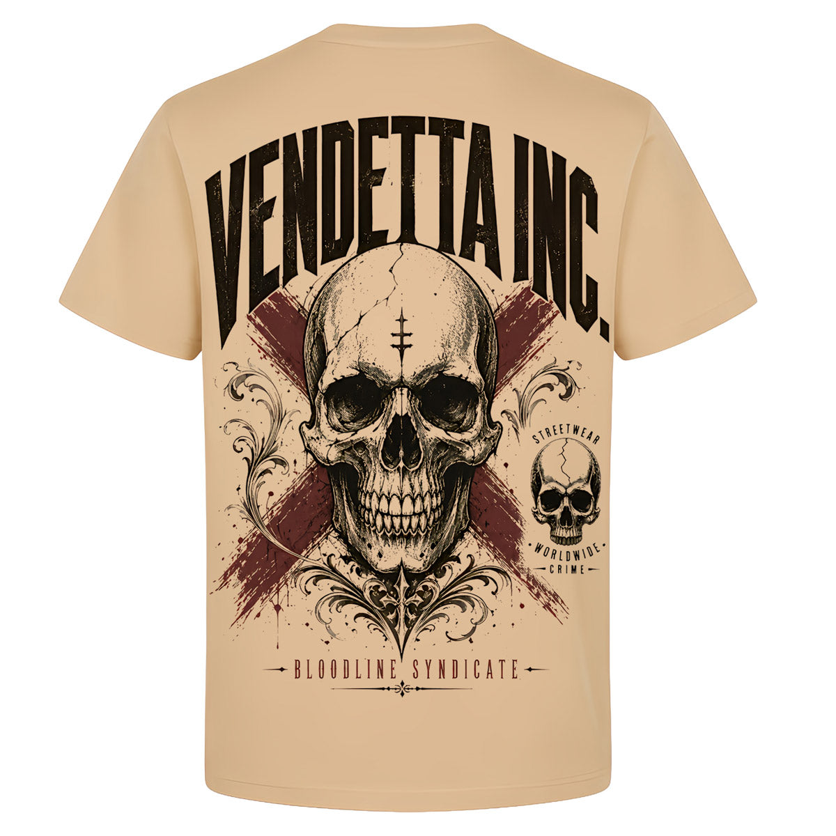 Vendetta Inc. Shirt Skull Syndicate beige