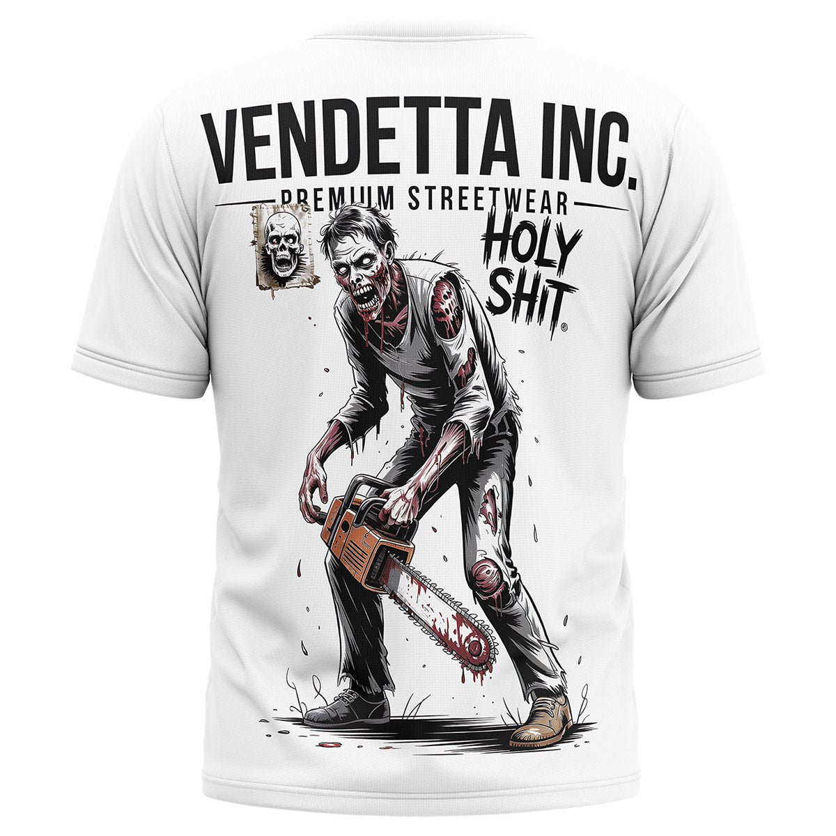 Vendetta Inc. Shirt Chainsaw Zombie weiß VD-1629