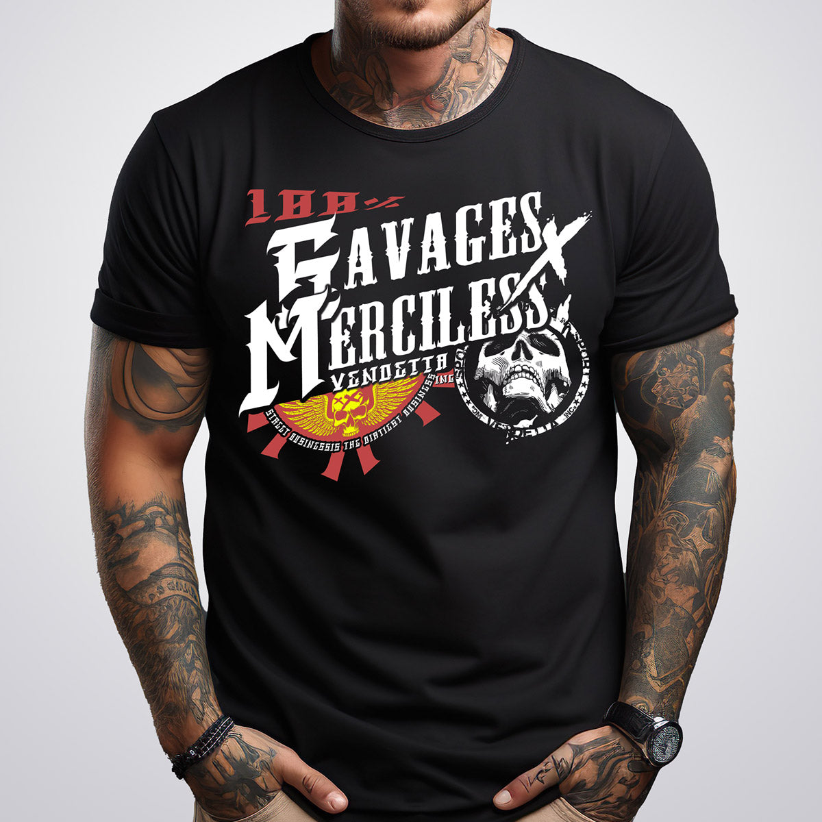 Vendetta Inc. Shirt Savages schwarz VD-1117