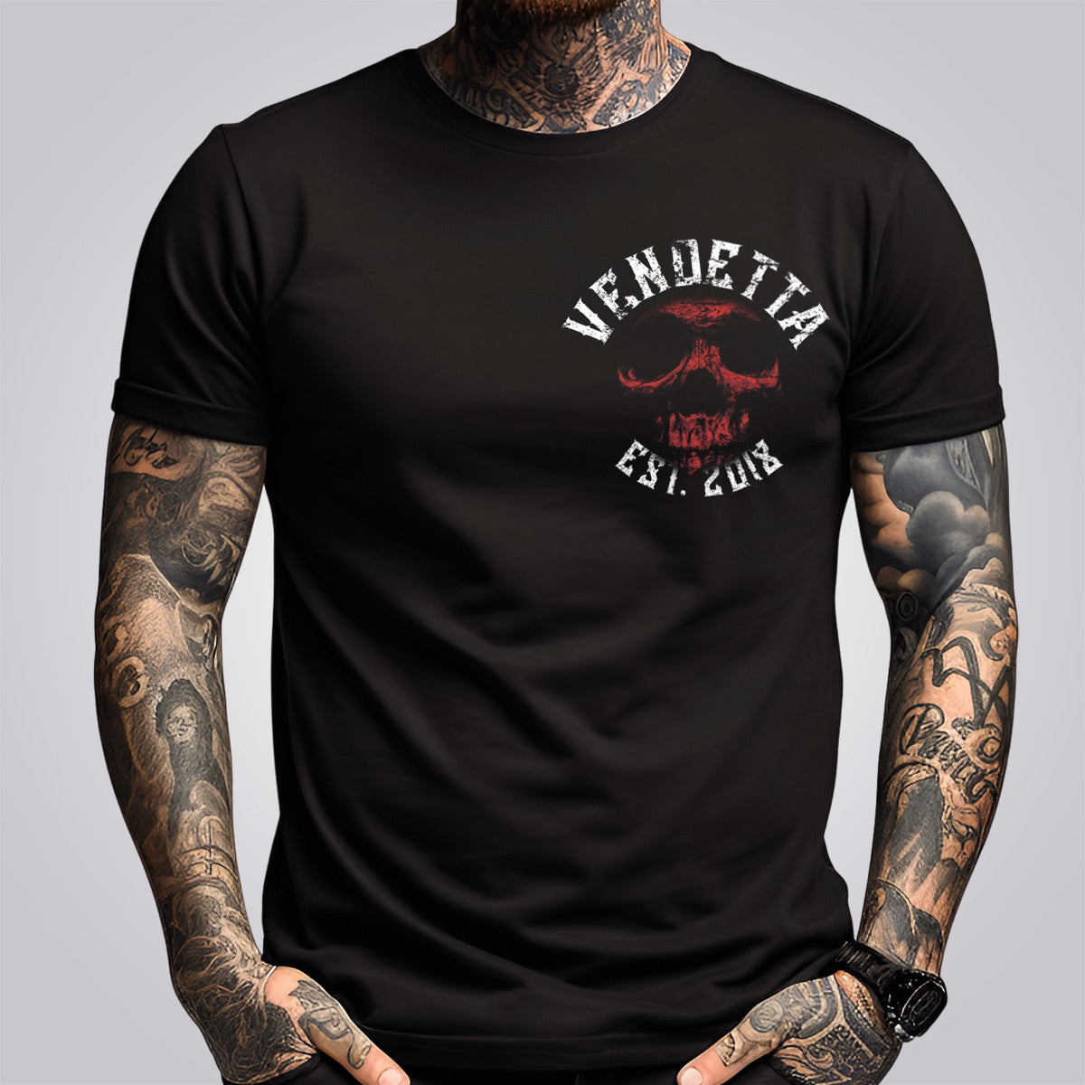 Vendetta Inc. Herren Shirt Skull Crime schwarz VD-1314