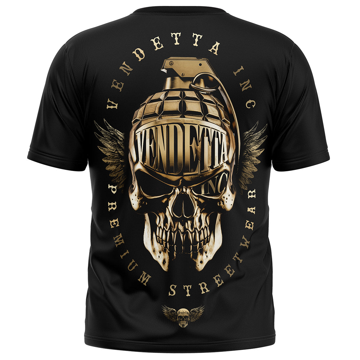 Vendetta Inc. Shirt Gold Skull schwarz VD-1498