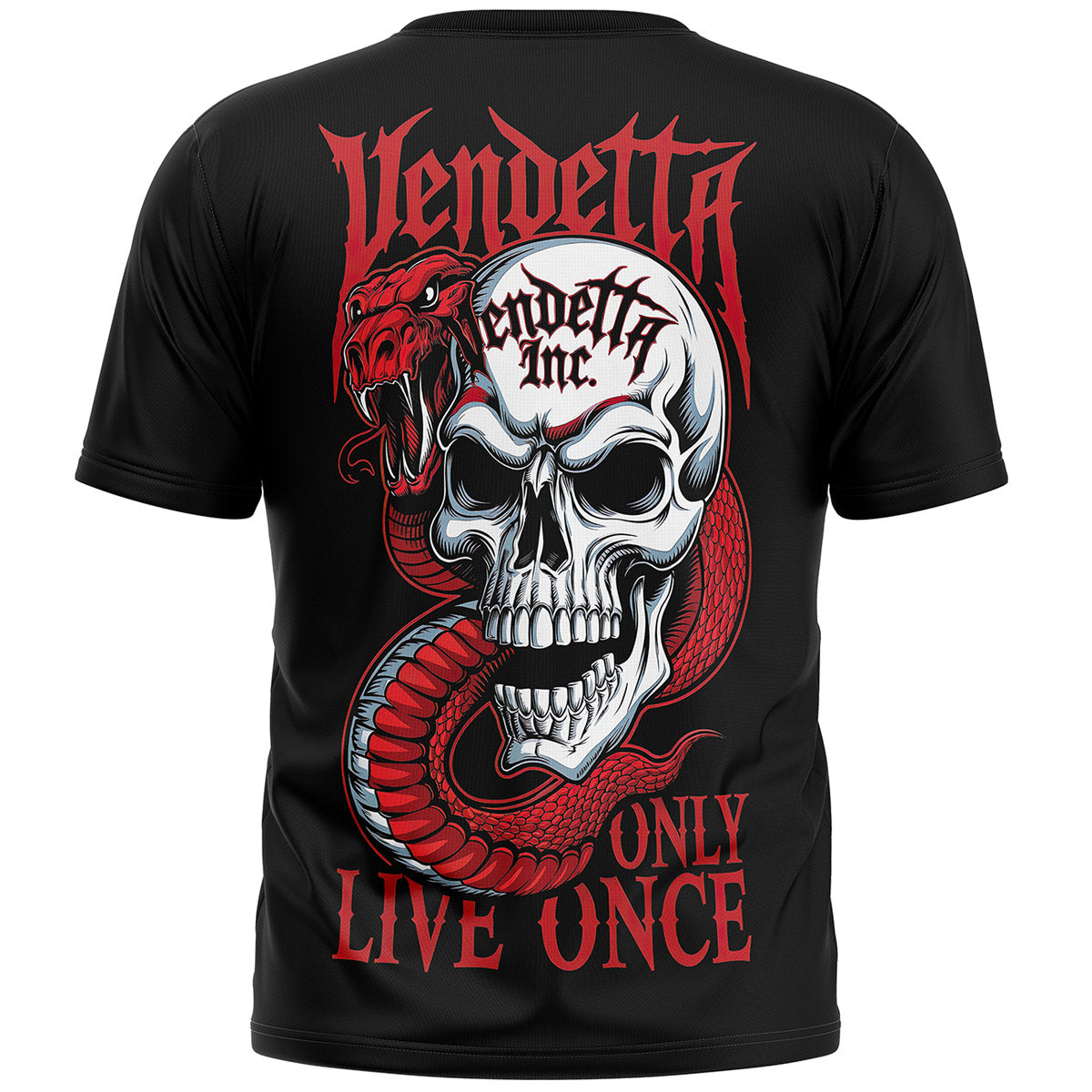 Vendetta Inc. Shirt Live Once Skull schwarz VD-1569