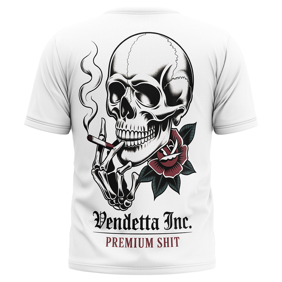 Vendetta Inc. Shirt Smoking Skull weiß