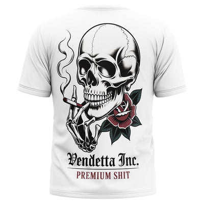Vendetta Inc. Shirt Smoking Skull weiß