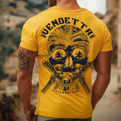 Vendetta Inc. Shirt yellow Skull Holiday VD-1349