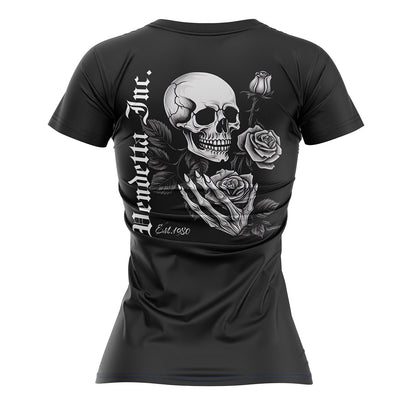 Vendetta Inc. Women's Shirt Skull Rose Dyed black 00024