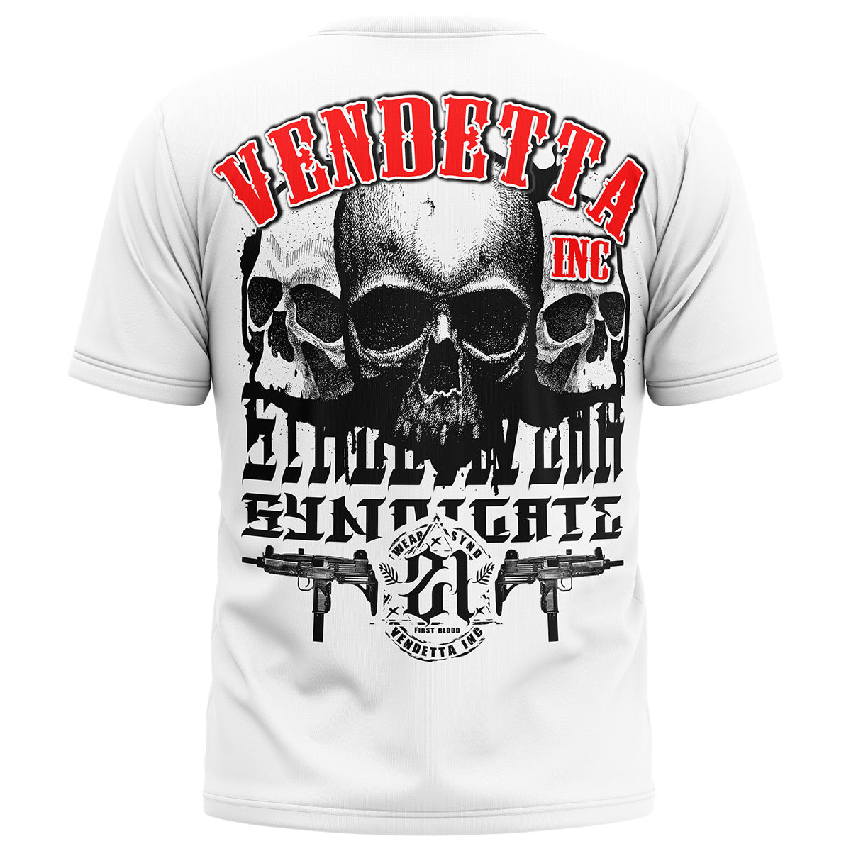 Vendetta Inc. Shirt weiß threes Skull
