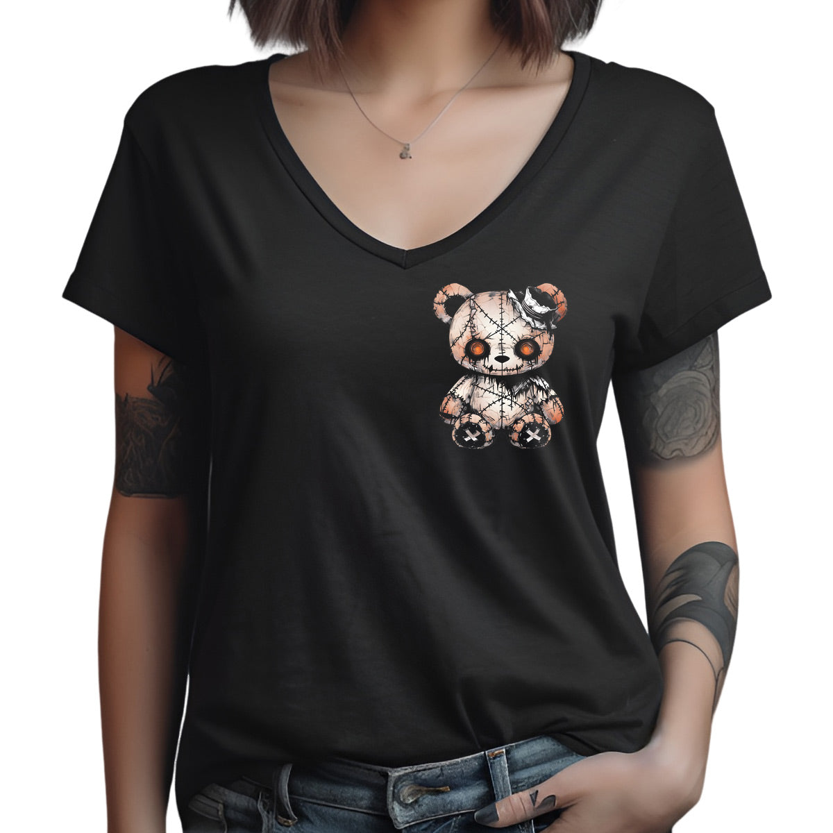 Vendetta Inc. Shirt V-neck teddy black