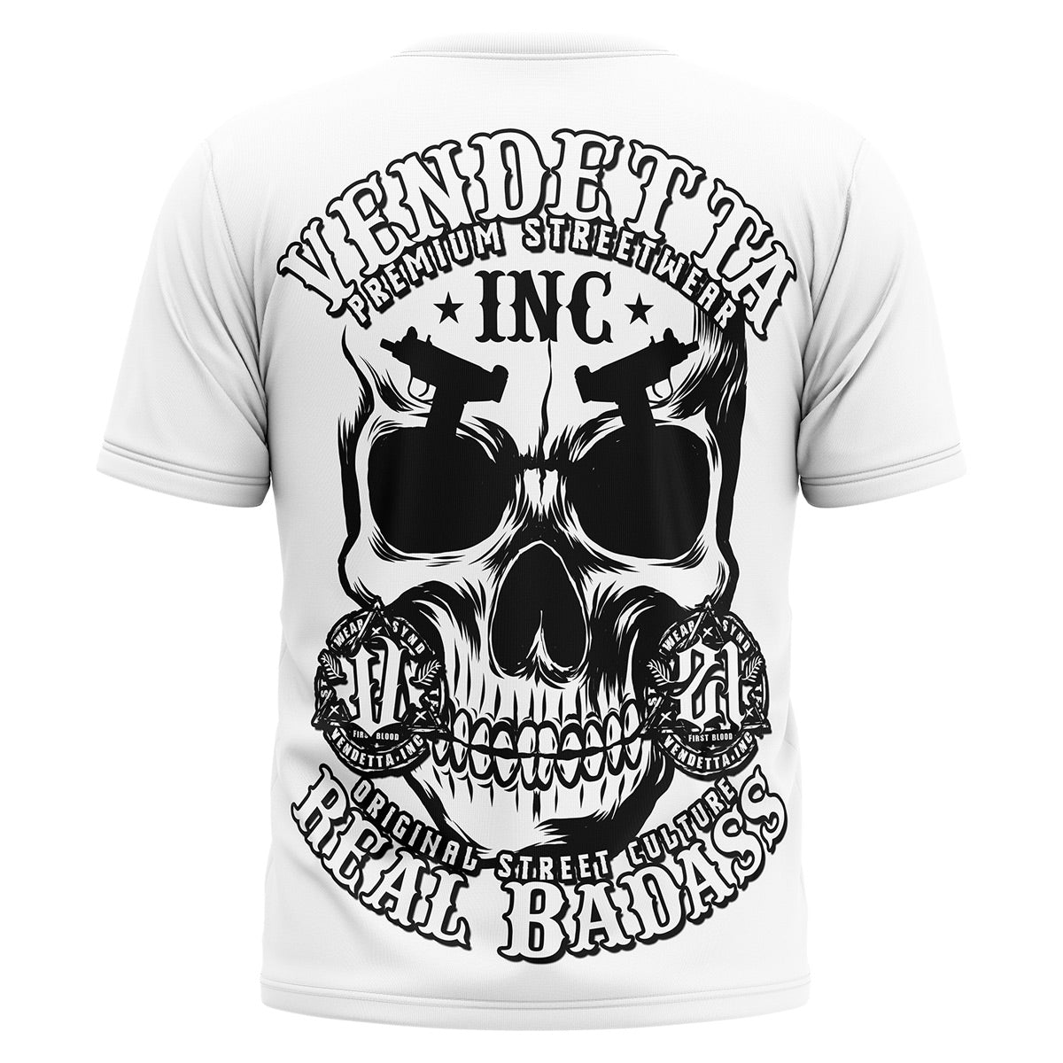 Vendetta Inc. Shirt weiß Real Skull