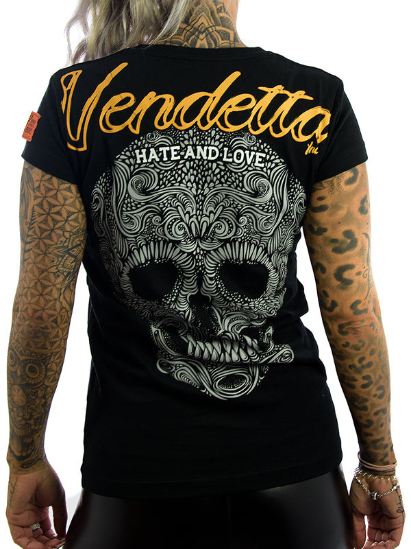Vendetta Inc. Damen Shirt Hate and Love 0019 schwarz