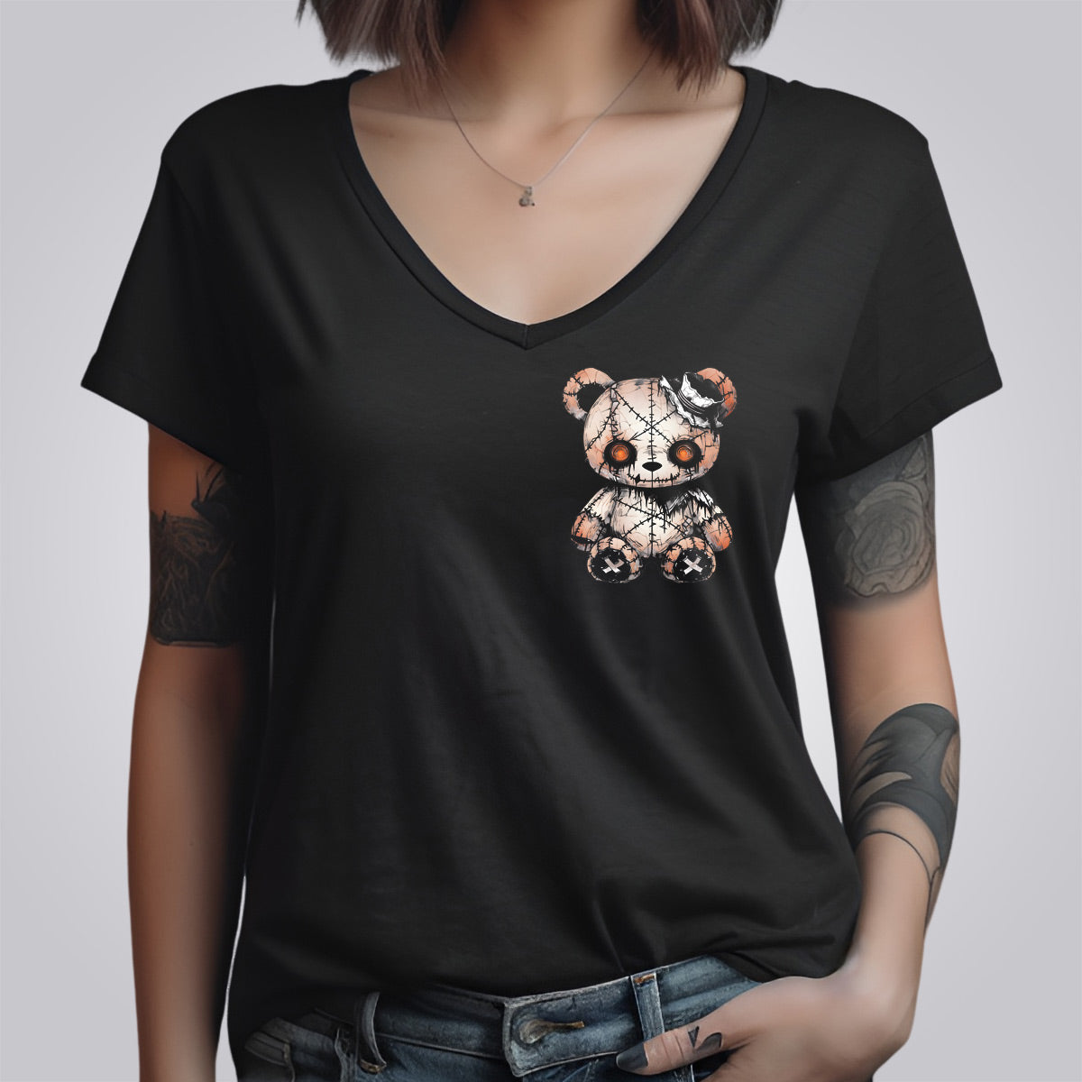 Vendetta Inc. Shirt V-neck teddy black