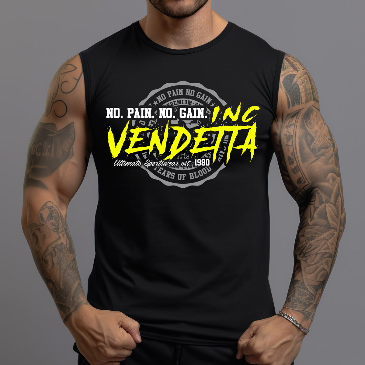 Vendetta Inc. Tank Top Shirt No Pain VD-1285 black