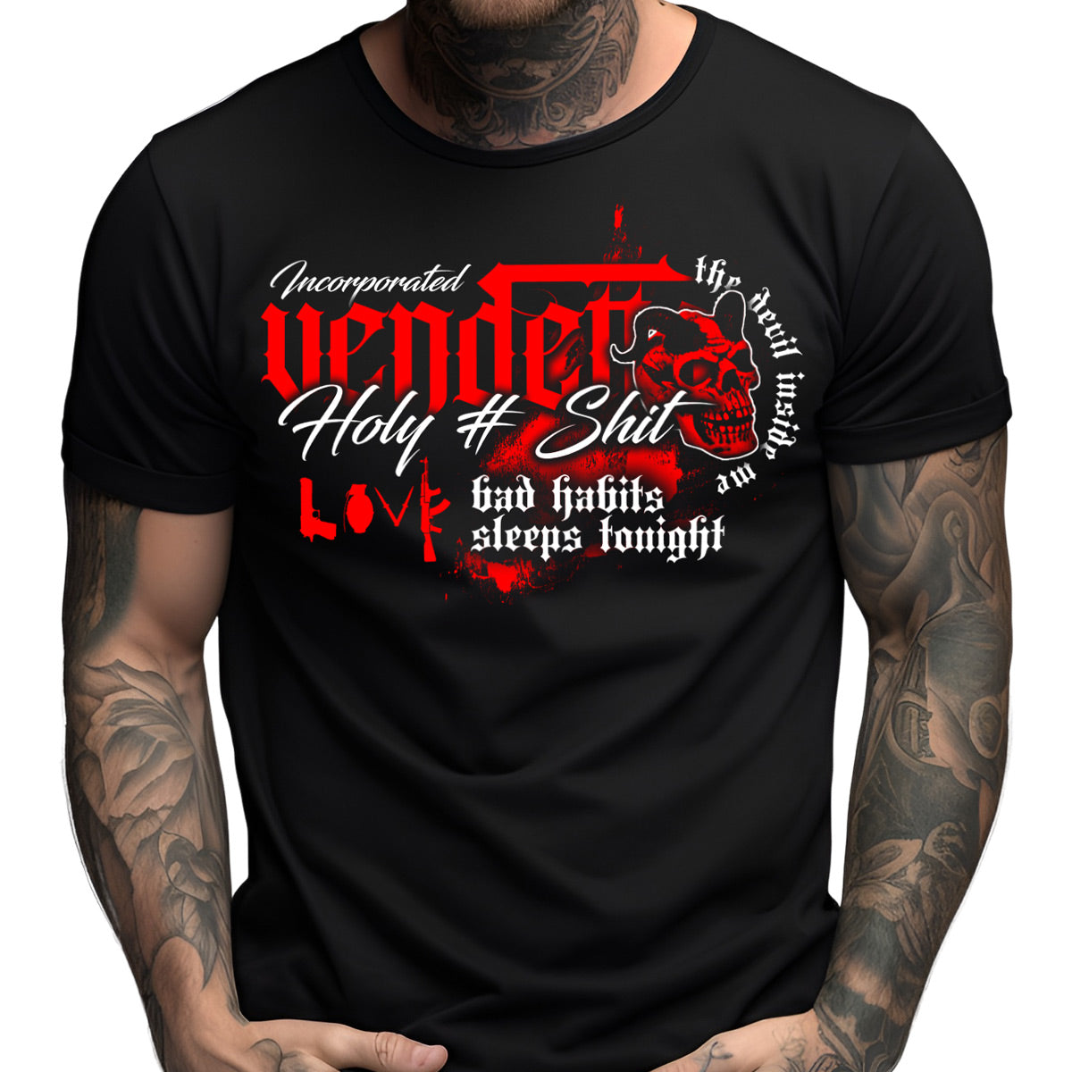 Vendetta Inc. Shirt Devil Inside black 1240