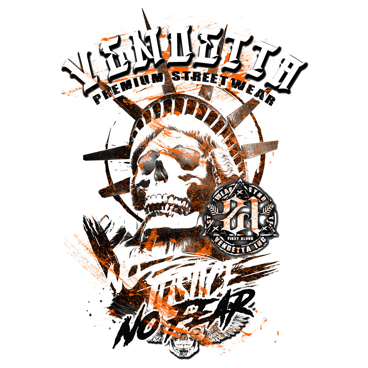 Vendetta Inc. Shirt No Fear Liberty weiß VD-1635