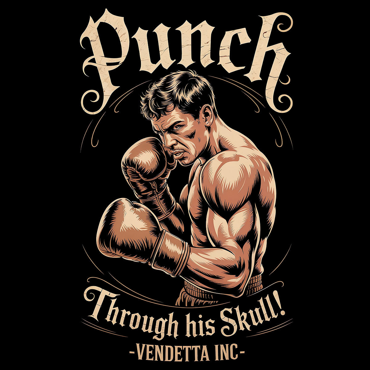 Vendetta Inc. Shirt Punch Skull schwarz VD-1630