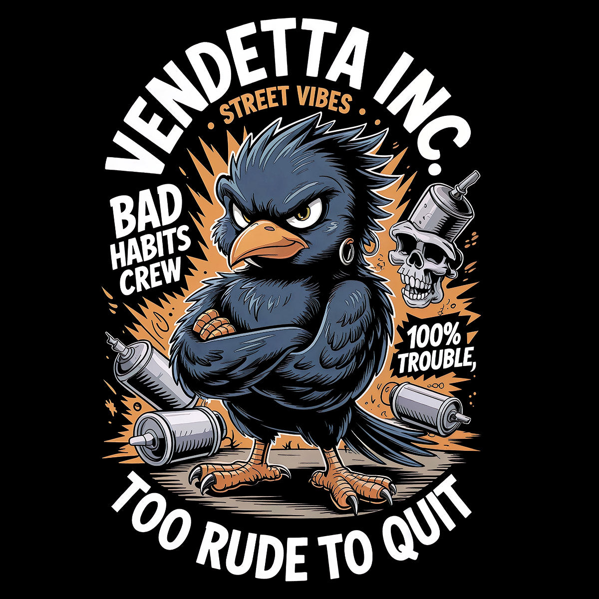 Vendetta Inc. Bad Habits Crew schwarz VD-1640
