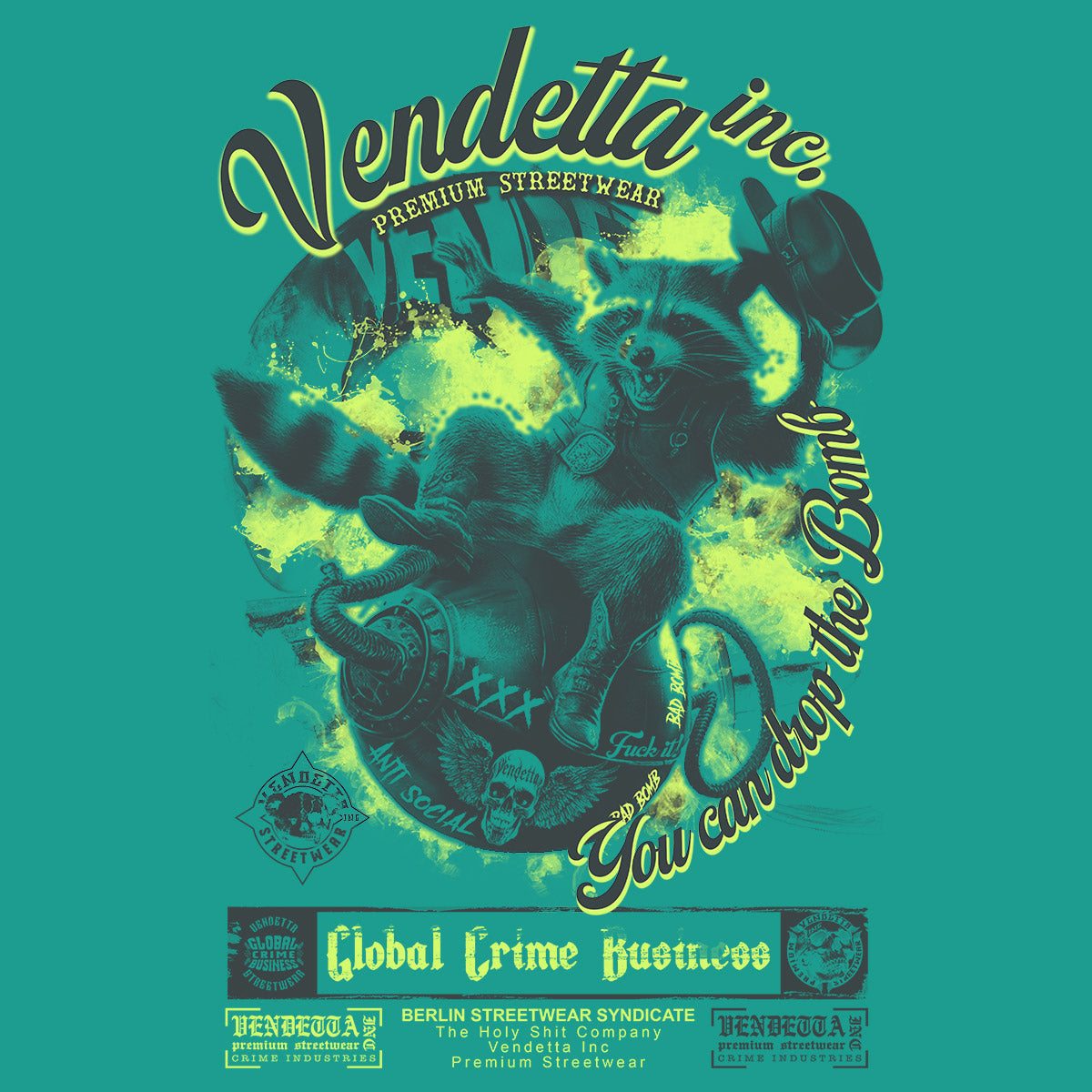 Vendetta Inc. Shirt Oversize Rocket Trash jade VD-1651