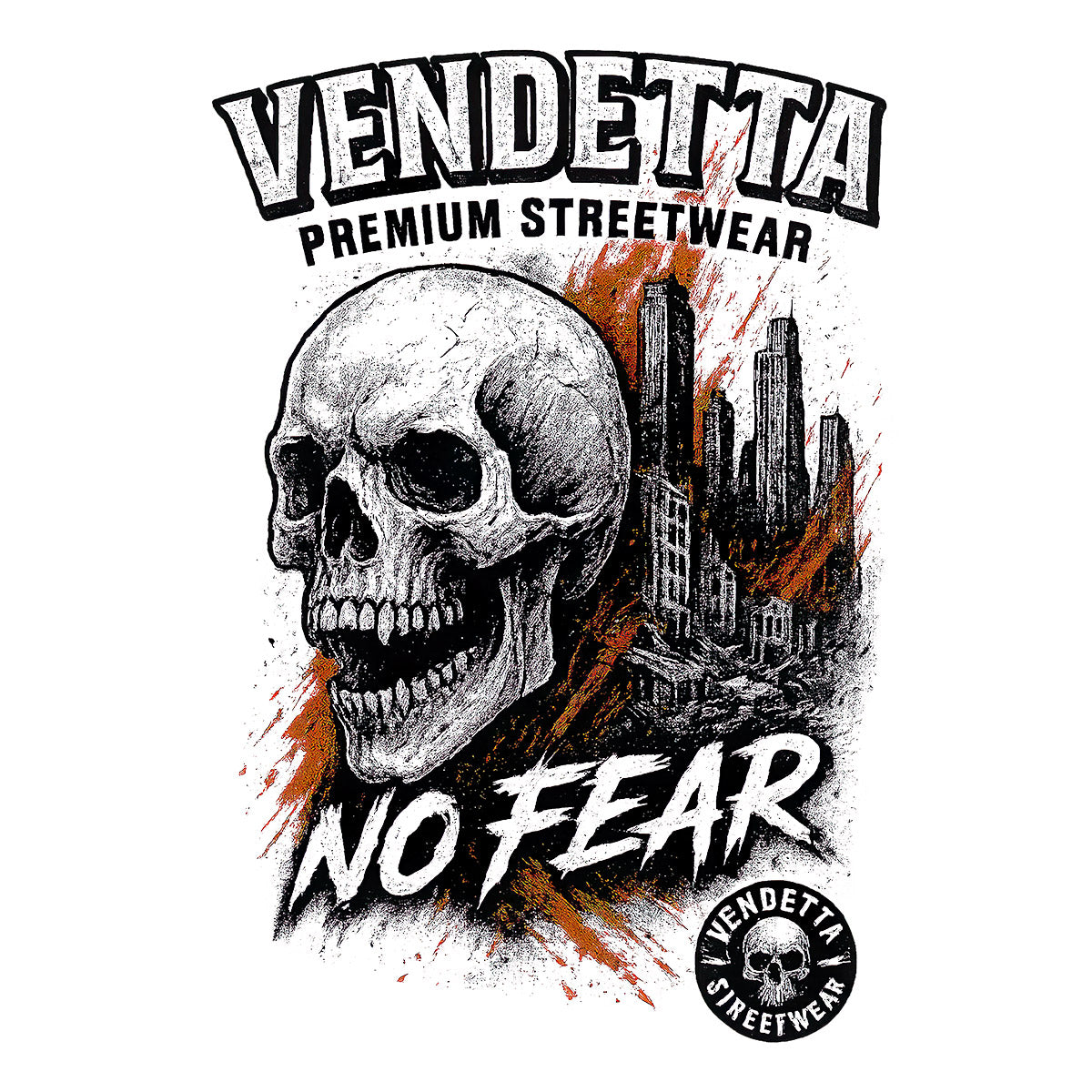 Vendetta Inc. Sweatshirt Skull City weiß