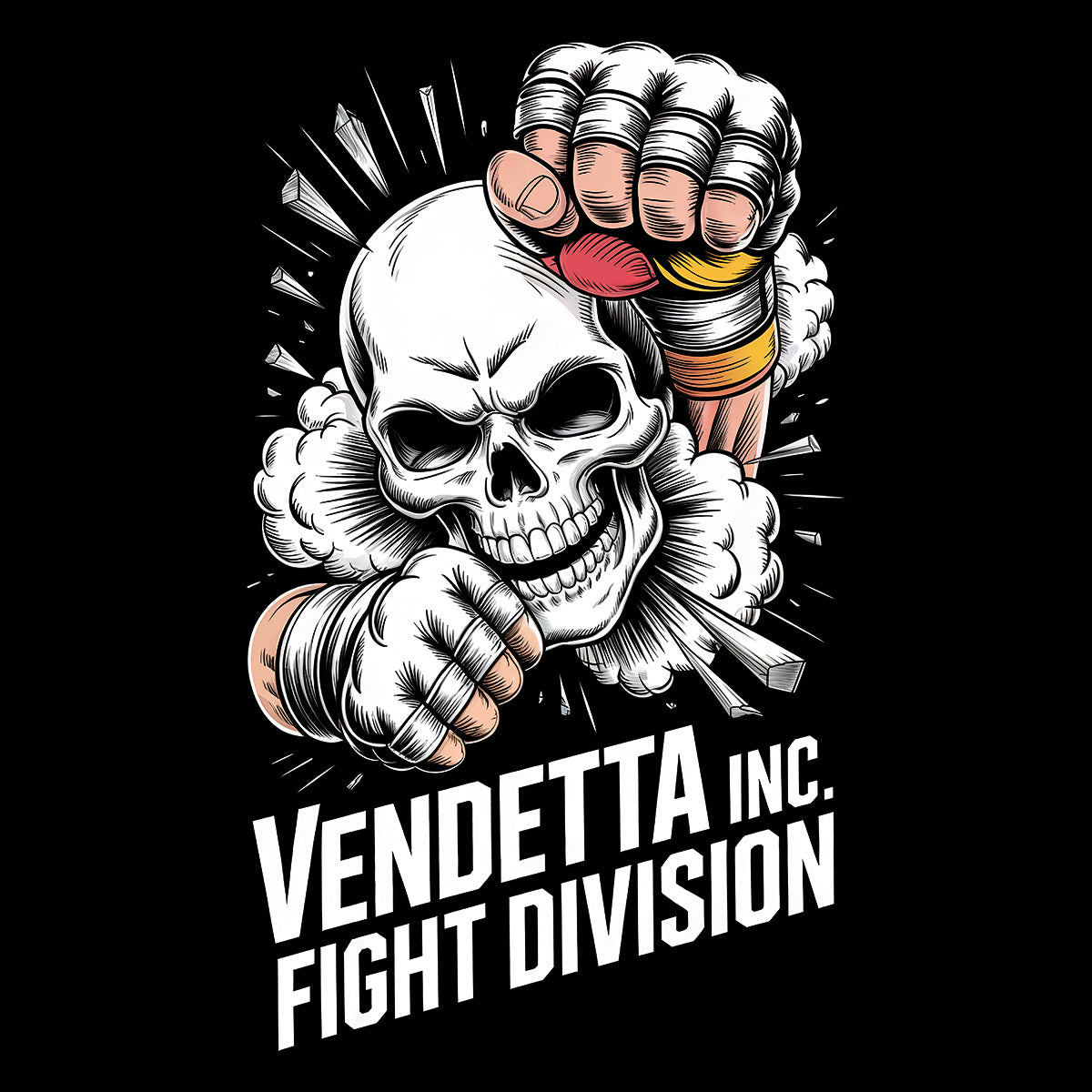 Vendetta Inc. Shirt Fight Division Skull schwarz