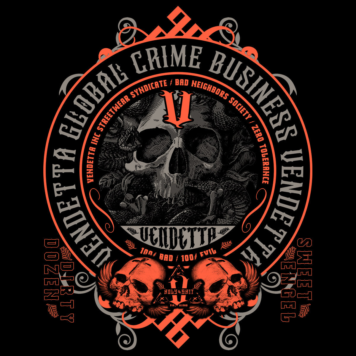 Vendetta Inc. Shirt Global Crime Emblem schwarz