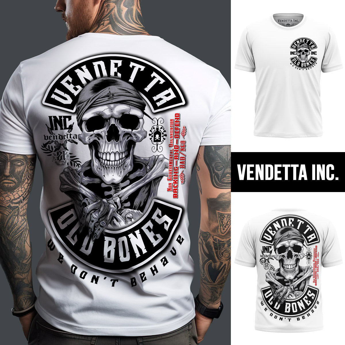 Vendetta Inc. Shirt Old Bones weiß VD-1295